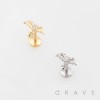 BAT WINGS SMALL DANGLING CHARM 316L SURGICAL STEEL THREADLESS PUSH-PIN LABRET SET
